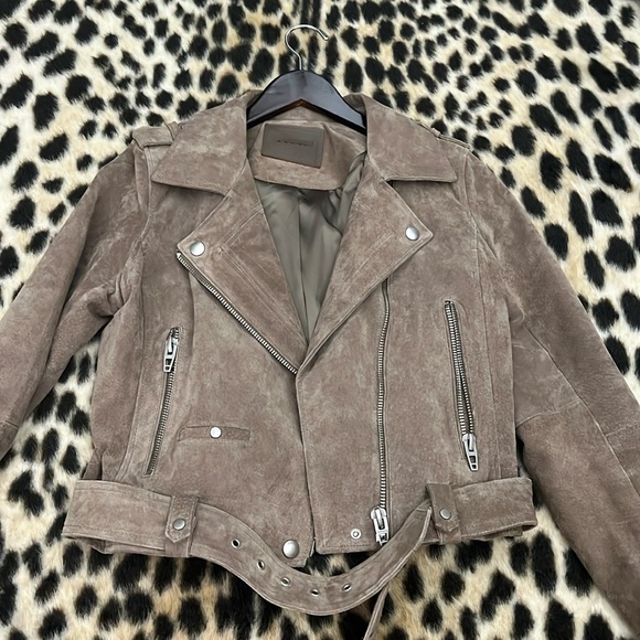 Blank NYC Taupe Suede Moto Jacket - Picture 7 of 10
